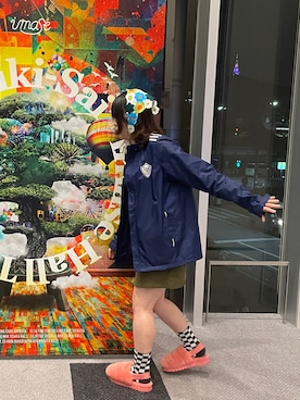 「バブーシュカ」｜「アイテム（ナイロンジャケット）」を使った、どぅさん（レディース・156cm）の秋コーディネート