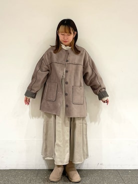 「Samansa Mos2（サマンサ モスモス）のアイテム（ブーツ）」を使った、松さん（レディース・153cm）の冬コーディネート