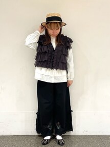タグ付き未使用✨ TSUHARU 　シフォンチュールベスト　キナリ TSUHARU⋈シフォンチュールベスト⋈キナリ