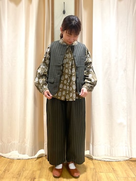 「TSUHARU by Samansa Mos2（ツハルバイサマンサモスモス）のアイテム（ノーカラージャケット）」を使った、松さん（レディース・153cm）の夏コーディネート
