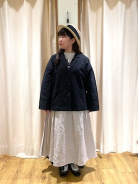 「TSUHARU by Samansa Mos2（ツハルバイサマンサモスモス）のアイテム（テーラードジャケット）」を使った、松さん（レディース・153cm）の春コーディネート