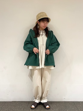 「サマンサモスモス」｜「アイテム（マウンテンパーカー）」を使った、松さん（レディース・153cm）の春コーディネート