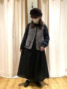 「サマンサモスモス」｜「アイテム（シャツワンピース）」を使った、松さん（レディース・153cm）の秋コーディネート