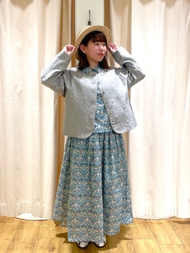 「TSUHARU by Samansa Mos2（ツハルバイサマンサモスモス）のアイテム（ノーカラージャケット）」を使った、松さん（レディース・153cm）の春コーディネート