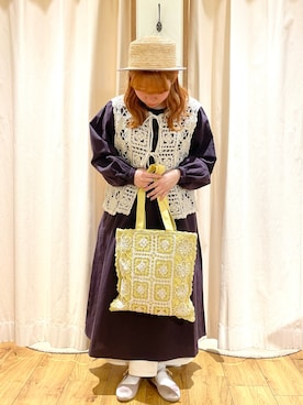 「152cm」｜「アイテム（帽子）」を使った、松さん（レディース・152cm）の冬コーディネート