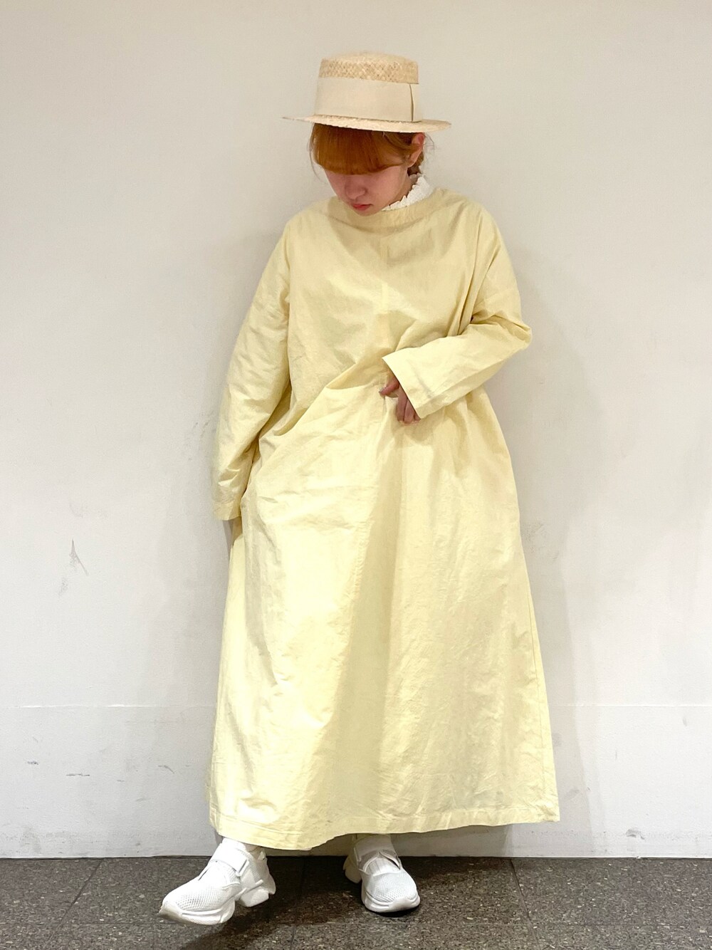 ＊TSUHARU by SM2＊★新品★ 日本生地 綿麻ワイドワンピース 黄色 TSUHARU by Samansa Mos2（ツハルバイサマンサモスモス）の「綿