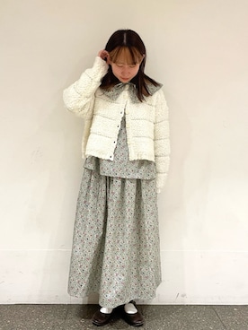 「TSUHARU by Samansa Mos2（ツハルバイサマンサモスモス）のアイテム（カーディガン/ボレロ）」を使った、松さん（レディース・153cm）の冬コーディネート