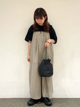 「サマンサモスモス」｜「アイテム（サロペット/オーバーオール）」を使った、松さん（レディース・153cm）の夏コーディネート