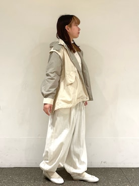 「サマンサモスモス」｜「アイテム（ブルゾン）」を使った、松さん（レディース・153cm）の春コーディネート