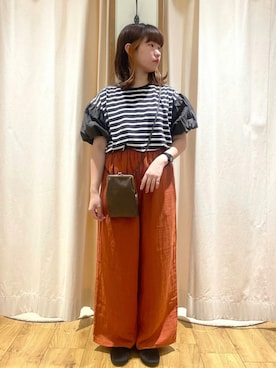「バルーン袖」｜「アイテム（その他）」を使った、松さん（レディース・152cm）の夏コーディネート