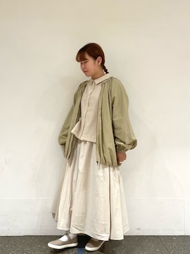 「サマンサモスモス」｜「アイテム（ブルゾン）」を使った、松さん（レディース・153cm）の秋コーディネート
