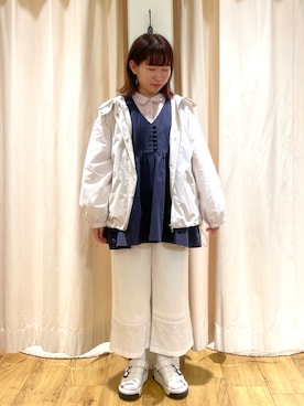 「サマンサモスモス」｜「アイテム（マウンテンパーカー）」を使った、松さん（レディース・153cm）の春コーディネート