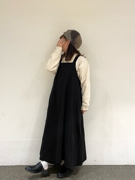 「Samansa Mos2（サマンサ モスモス）の襟刺繍シャーリング前後2WAYブラウス（シャツ/ブラウス）」を使った、松さん（レディース・153cm）の秋コーディネート