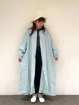 「サックスブルー」｜「アイテム（その他シューズ）」を使った、松さん（レディース・153cm）の春コーディネート