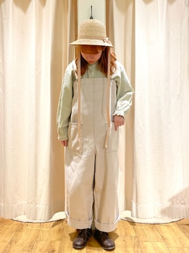 「152cm」｜「アイテム（オールインワン・サロペット）」を使った、松さん（レディース・152cm）の冬コーディネート