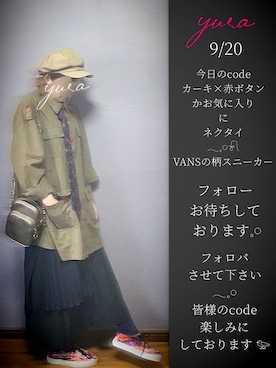 「VANS（バンズ）のアイテム（スニーカー、その他）」を使った、yuraさん（レディース・158cm）の秋コーディネート