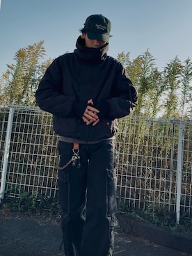 「アイテム（帽子）」を使った、りょたさん（メンズ・188cm）の秋コーディネート