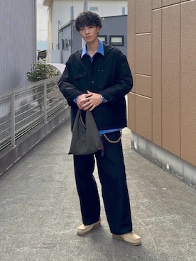 「アイテム（モカシン/デッキシューズ）」を使った、りょたさん（メンズ・188cm）の秋コーディネート