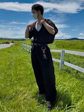「アイテム（オールインワン・サロペット）」を使った、りょたさん（メンズ・188cm）の夏コーディネート