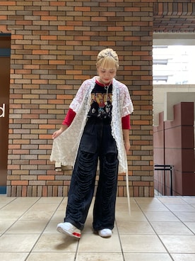 「アイテム（ジャージ）」を使った、くみこさん（レディース・150cm）の秋コーディネート