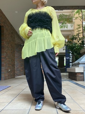 「シースルー」｜「アイテム（その他トップス）」を使った、くみこさん（レディース・150cm）の春コーディネート