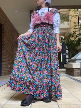 「古着ワンピース」｜くみこさん（レディース・150cm）の春コーディネート