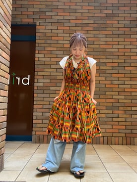 「アイテム（ネックレス）」を使った、くみこさん（レディース・150cm）の夏コーディネート
