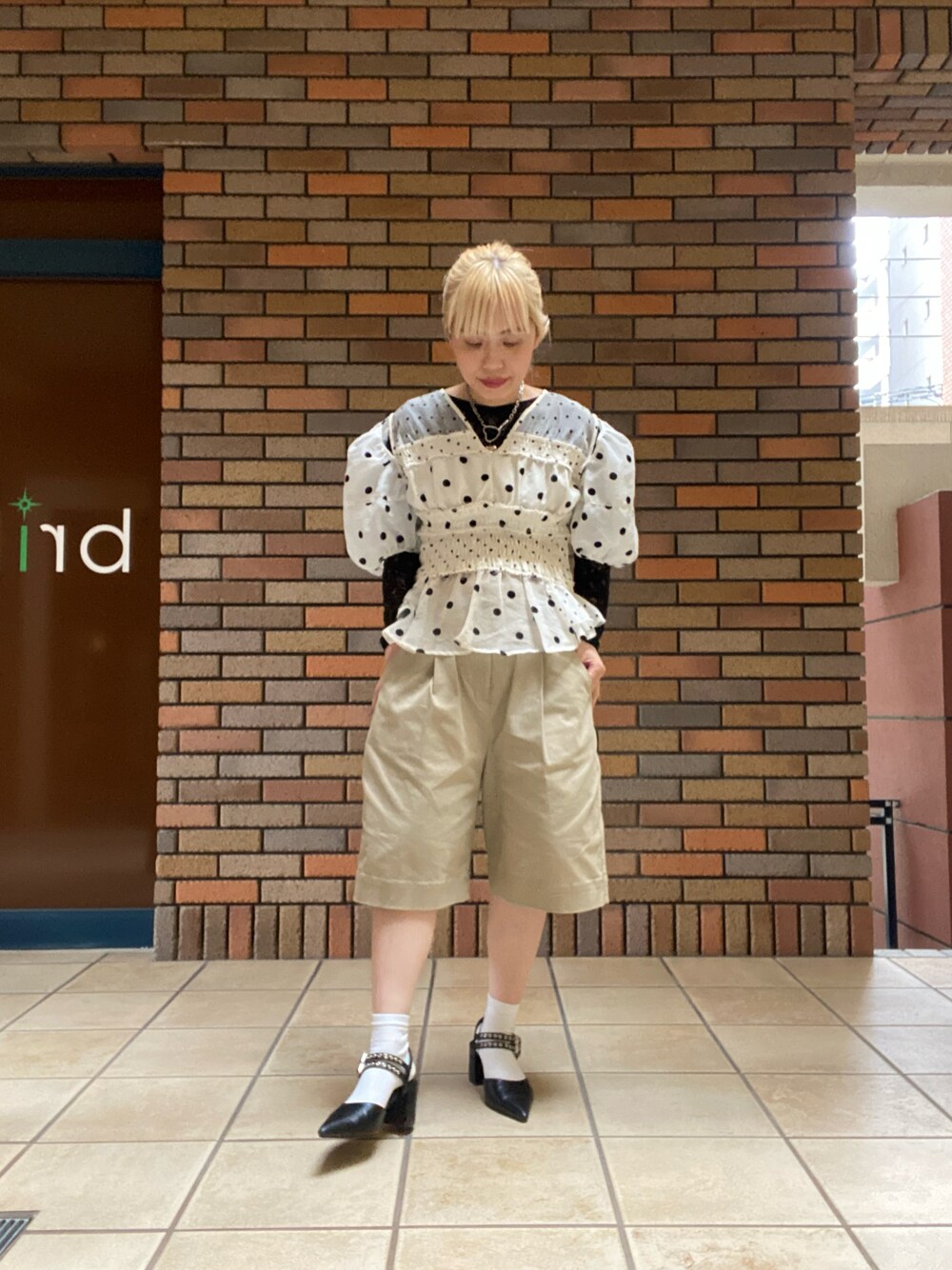 2way Sleeve Dot Ruffle Blouse/2WAYスリーブドットフリルブラウス