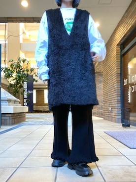 「フェザー」｜「アイテム（ワンピース）」を使った、くみこさん（レディース・150cm）の冬コーディネート
