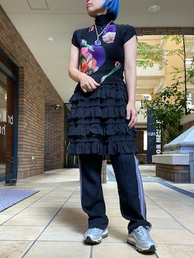 「ジャージーパンツ」｜「アイテム（アクセサリー）」を使った、くみこさん（レディース・150cm）の夏コーディネート