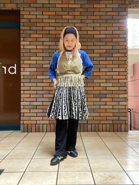 「VINTAGE（ヴィンテージ）のアイテム（スカート）」を使った、くみこさん（レディース・150cm）の春コーディネート