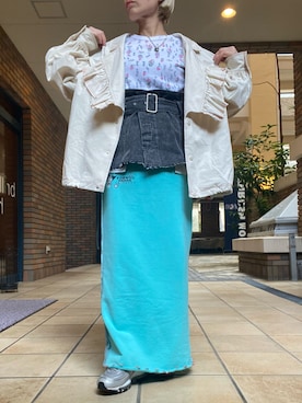 「HELLO.SANFRANCISCO（ハローサンフランシスコ）のアイテム（ジャケット/アウター）」を使った、くみこさん（レディース・150cm）の春コーディネート