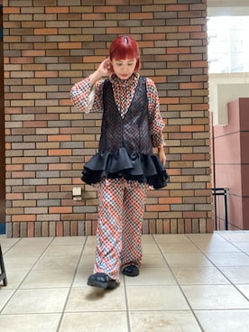 「MAISON SPECIAL（メゾンスペシャル）のLily Hem Tunic/リリーヘムチュニック（チュニック、ブラック系）」を使った、くみこさん（レディース・150cm）の秋コーディネート
