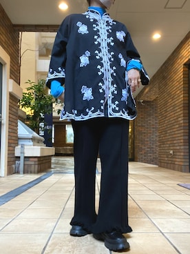 「刺繍」｜「アイテム（その他トップス）」を使った、くみこさん（レディース・150cm）の冬コーディネート