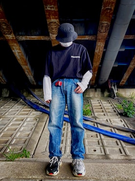 「Gosha Rubchinskiy（ゴーシャラブチンスキー）のアイテム（トップス）」を使った、ofumanさん（メンズ・167cm）の夏コーディネート