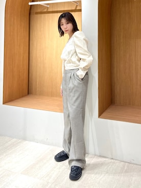 「FREE'S MART（フリーズマート）のアイテム（スラックス）」を使った、hirokaさん（レディース・157cm）の冬コーディネート