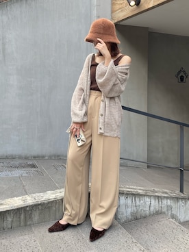 「FREE'S MART（フリーズマート）のアイテム（スラックス）」を使った、hirokaさん（レディース・156cm）の秋コーディネート