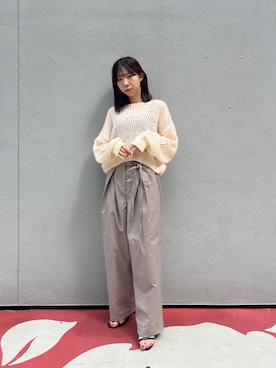 「FREE'S MART（フリーズマート）のアイテム（スラックス）」を使った、hirokaさん（レディース・156cm）の秋コーディネート