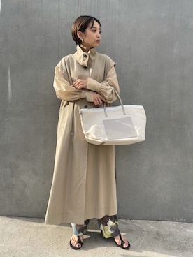「NOMINE（ノミネ）のアイテム（トレンチコート）」を使った、eriさん（レディース・156cm）の冬コーディネート
