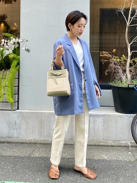 「NOMINE（ノミネ）のアイテム（テーラードジャケット）」を使った、eriさん（レディース・156cm）の春コーディネート