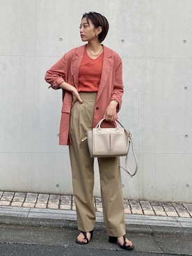 「NOMINE（ノミネ）のアイテム（テーラードジャケット）」を使った、eriさん（レディース・156cm）の春コーディネート