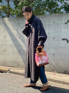 「NOMINE（ノミネ）のアイテム（トレンチコート）」を使った、eriさん（レディース・156cm）の春コーディネート
