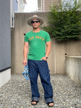 「アイテム（サンダル）」を使った、Yukkunさん（メンズ・172cm）の夏コーディネート