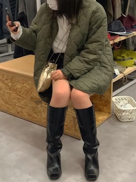 「moussy」｜「アイテム（ブルゾン）」を使った、オハナさん（レディース・154cm）の秋コーディネート