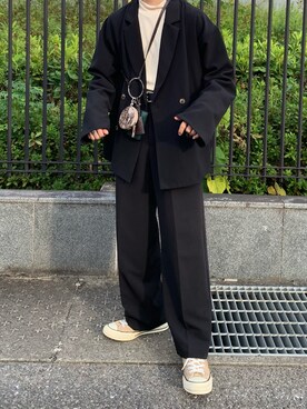 「LILL（リル）のアイテム（テーラードジャケット）」を使った、umeさん（メンズ・167cm）の秋コーディネート