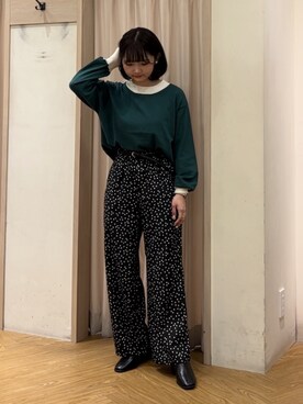 「ドットパンツ」｜SAKURAさん（レディース・152cm）の秋コーディネート