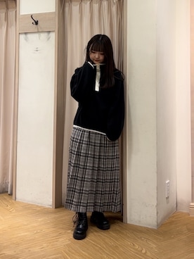 「ハイネックトップス」｜SAKURAさん（レディース・152cm）の冬コーディネート