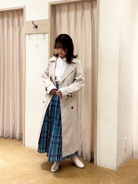「Te chichi（テチチ）のアイテム（トレンチコート）」を使った、SAKURAさん（レディース・152cm）の春コーディネート