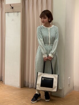 「Te chichi TERRASSE」｜「アイテム（ワンピース/ドレス）」を使った、SAKURAさん（レディース・152cm）の春コーディネート