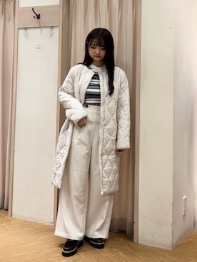 「Te chichi TERRASSE（テチチテラス）のアイテム（ノーカラーコート）」を使った、SAKURAさん（レディース・152cm）の冬コーディネート
